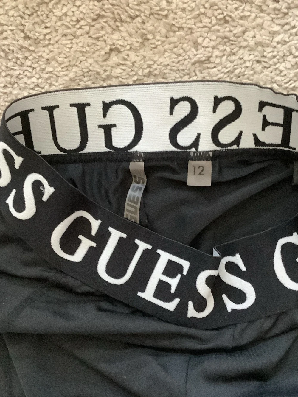 Guess Black Logo-Waist Girls' Leggings